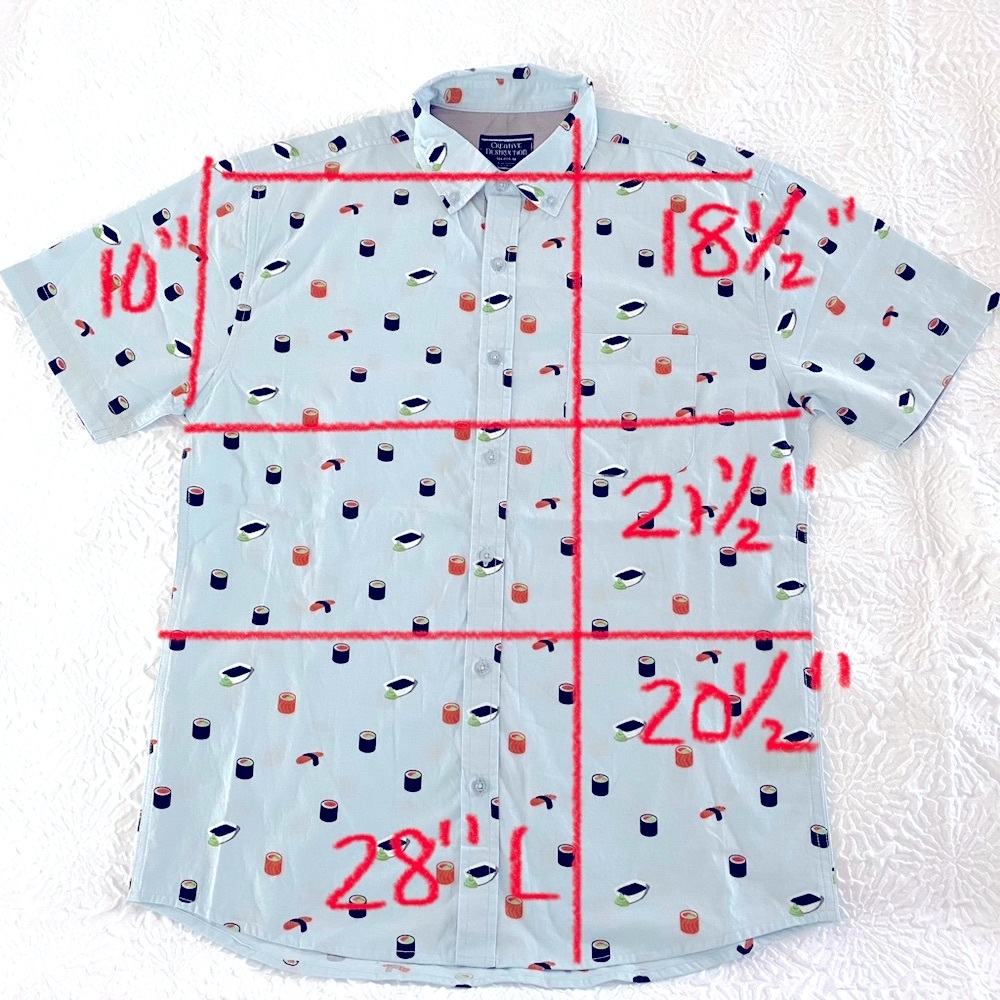 Creative Destruction - Sushi Theme Button Down Sh… - image 6